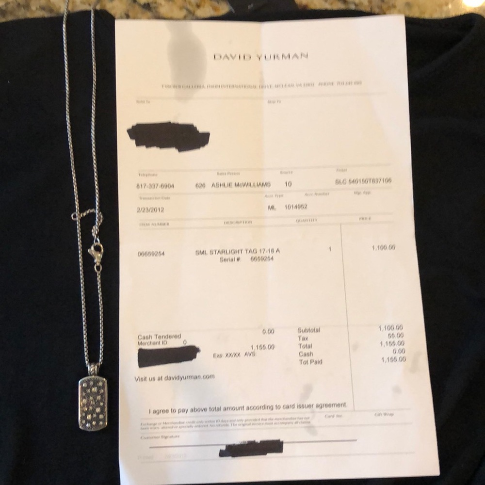 David Yurman Starlight Tag necklace